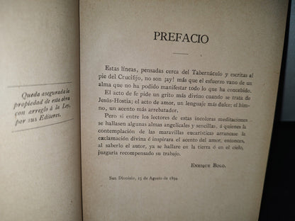 60- Contemplaciones Eucarísticas- Enrique Bolo. México, Librería Religiosa, Herrero Hermanos, 1897