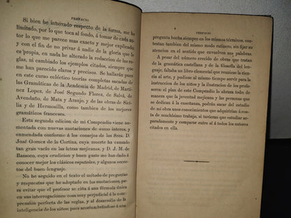 64- Compendio De Gramática Castellana - Mathieu De Fossey - Méjico. Imprenta De Andrade Y Escalante - 1861