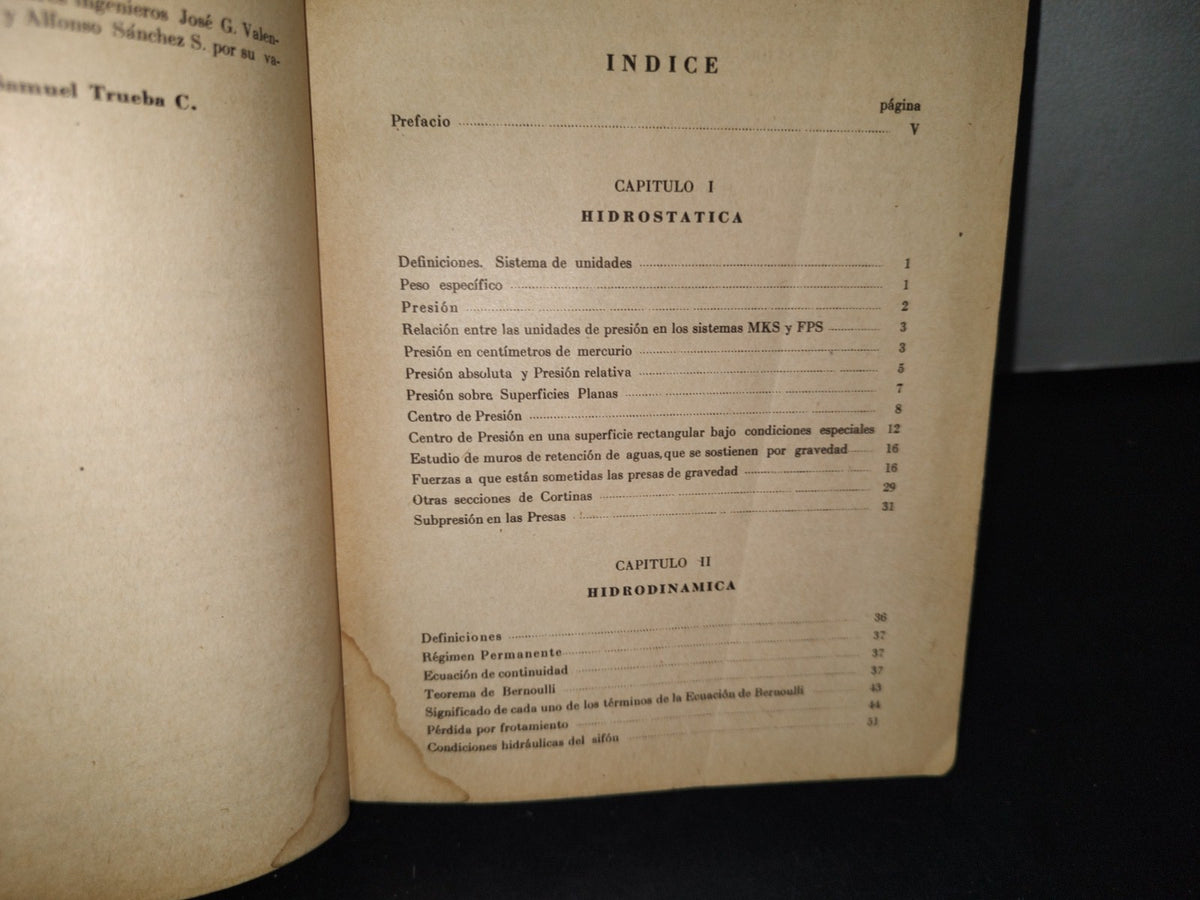 173- Hidráulica - Samuel Trubeba Coronel - Editora De Libros Técnicos "Avance", México, D. F., Primera Edición 1947