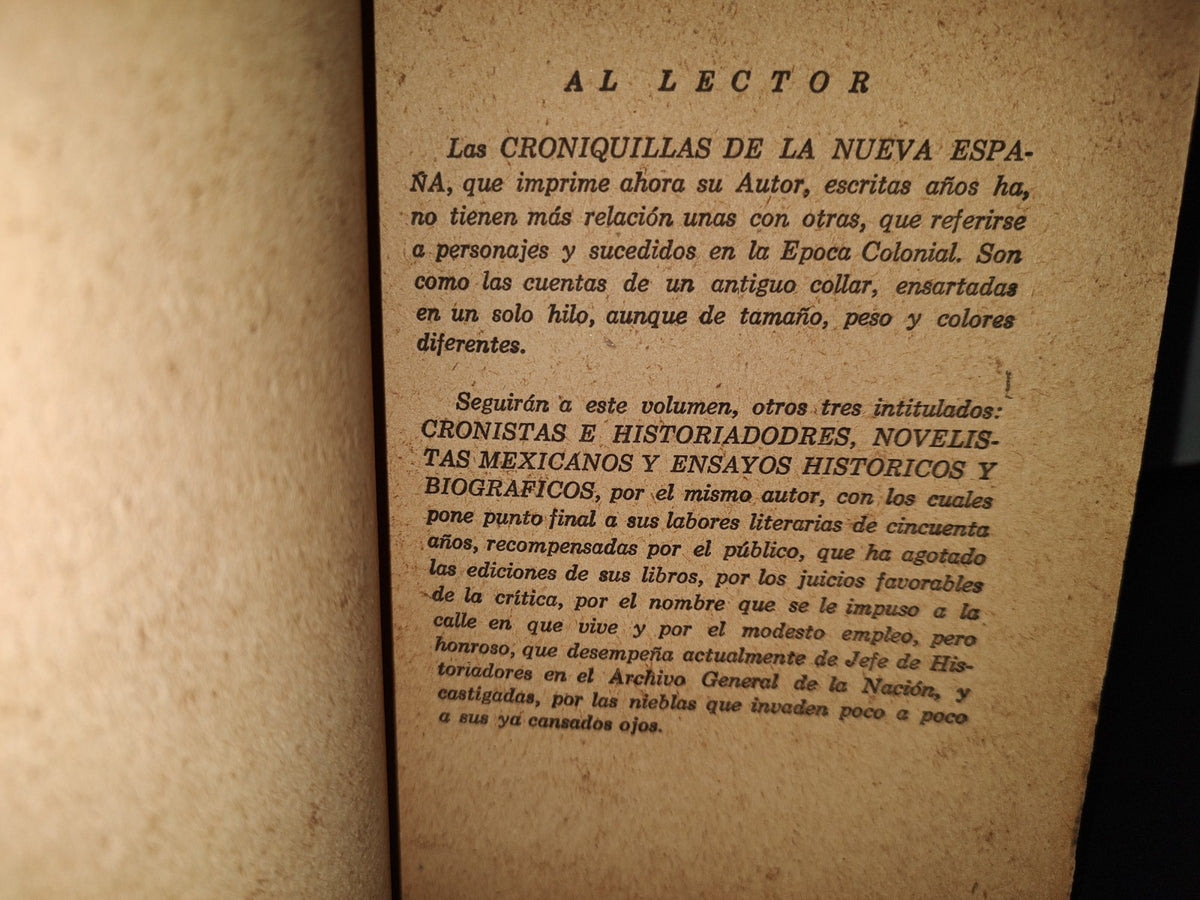 57- Croniquillas De La Nueva España - Luis González Obregón - Ediciones Botas, 1957