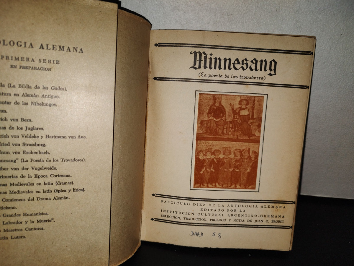 124- Minnesang (La Poesía De Los Trovadores). Fásciculo Diez De La Antología Alemana - 50'S