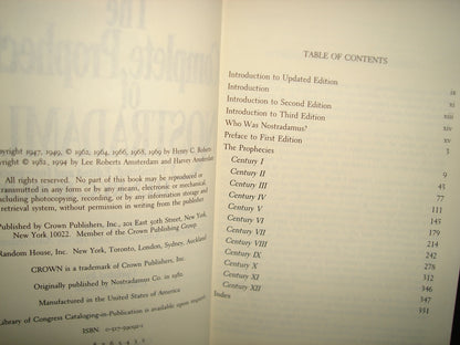 23- Inglés - The Complete Prophecies Of Nostradamus. Interpreted By Henry C. Roberts