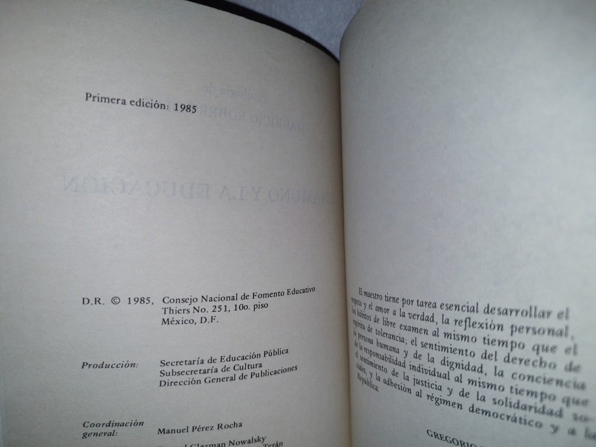 80- Unamuno Y La Educación - Antología De Mauricio Robert Díaz - Primera Edición 1985