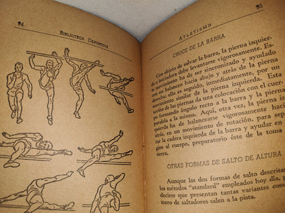 75- Antiguo Libro De Atletismo: Biblioteca Deportiva 10. Atletismo. Compañia General Editora S. A. 1946