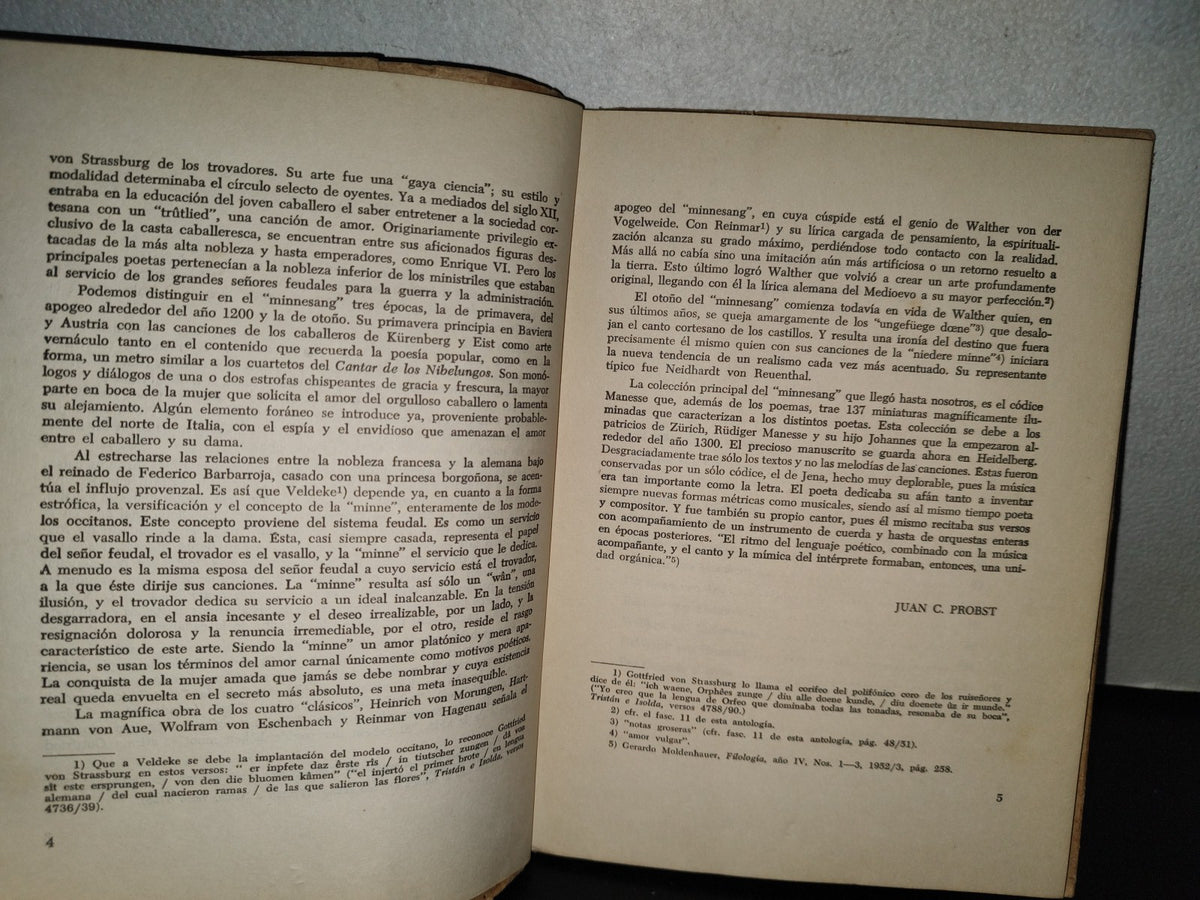 124- Minnesang (La Poesía De Los Trovadores). Fásciculo Diez De La Antología Alemana - 50'S