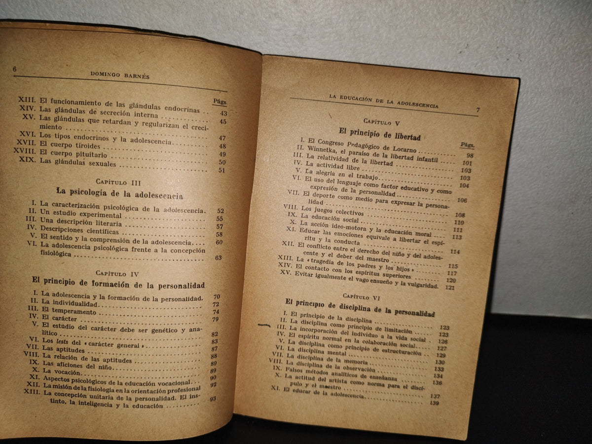 85- La Educación De La Adolescencia - Domingo Barnés - 1956