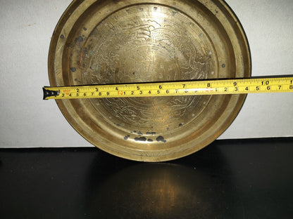 A5- Charola Antigua China De Bronce - Decorada. 70'S, 80'S
