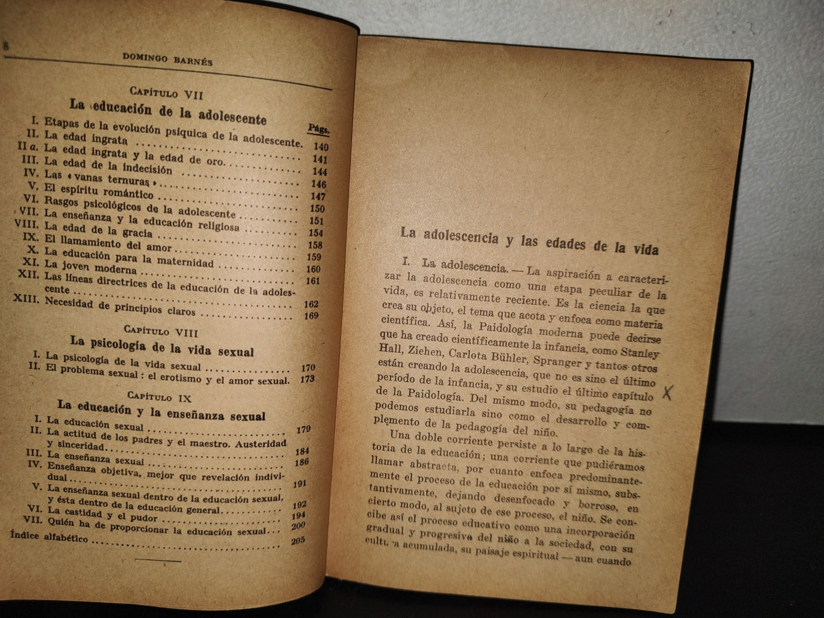 85- La Educación De La Adolescencia - Domingo Barnés - 1956