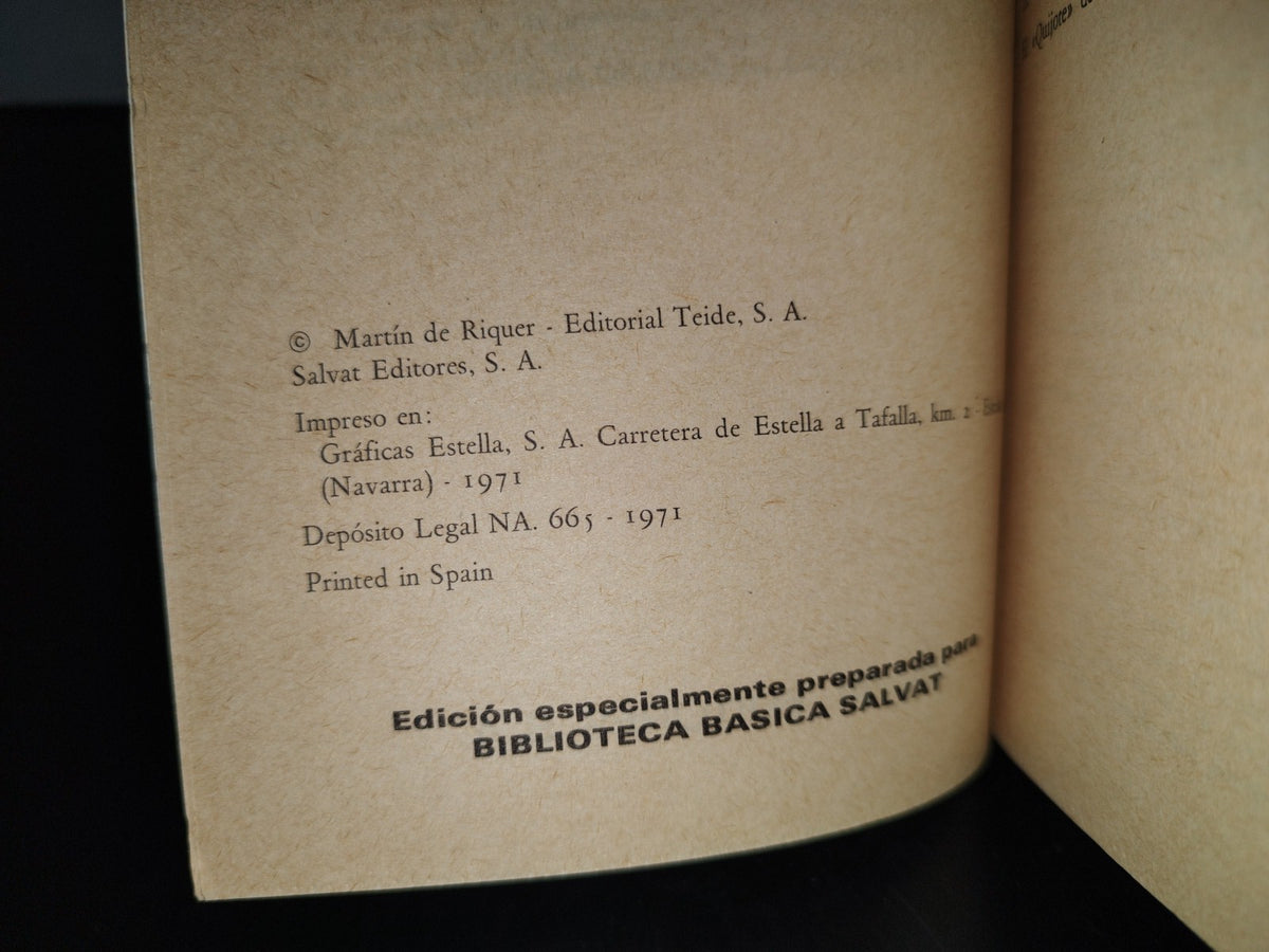 143- Aproximación Al Quijote - Martín De Riquer - Biblioteca Básica Salvat - 1971