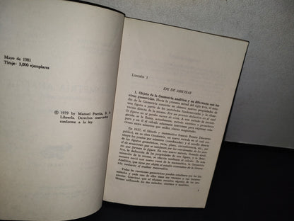 75- Geometría Analítica. Matemáticas Quinto Libro - Marcelo Santaló, Vicente Carbonell - Manuel Porrúa, S. A. Librería - 1979