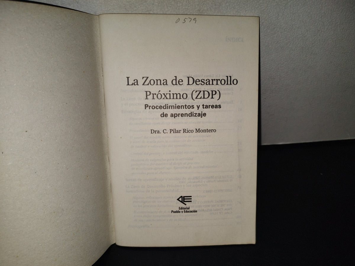 202- La Zona De Desarrollo Próximo. Procedimientos Y Tareas De Aprendizaje - Pilar Rico Montero