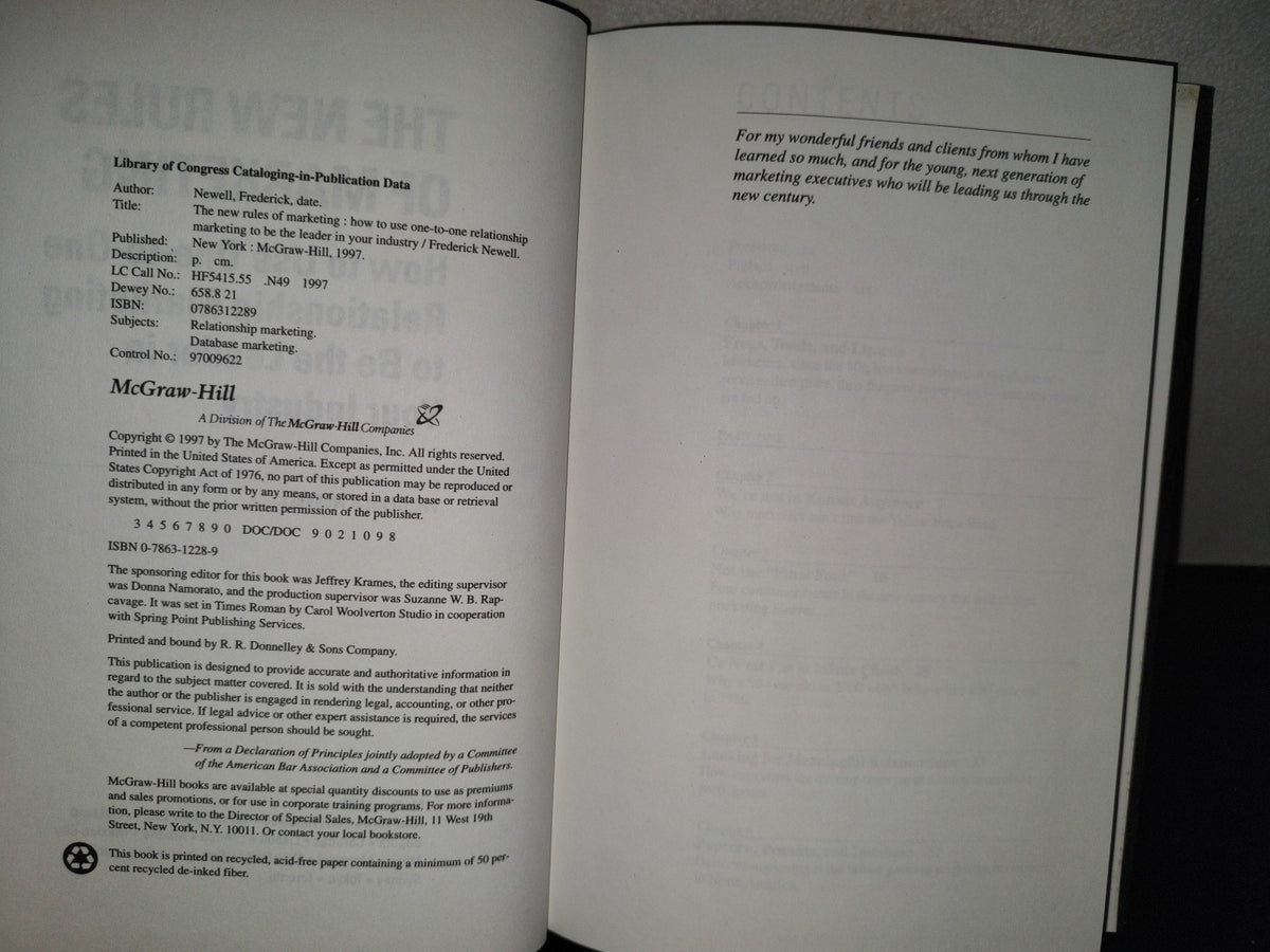 198- The New Rules Of Marketing. How To Use One-To-One Relationship Marketing To Be The Leader In Your Industry - Frederick Newell
