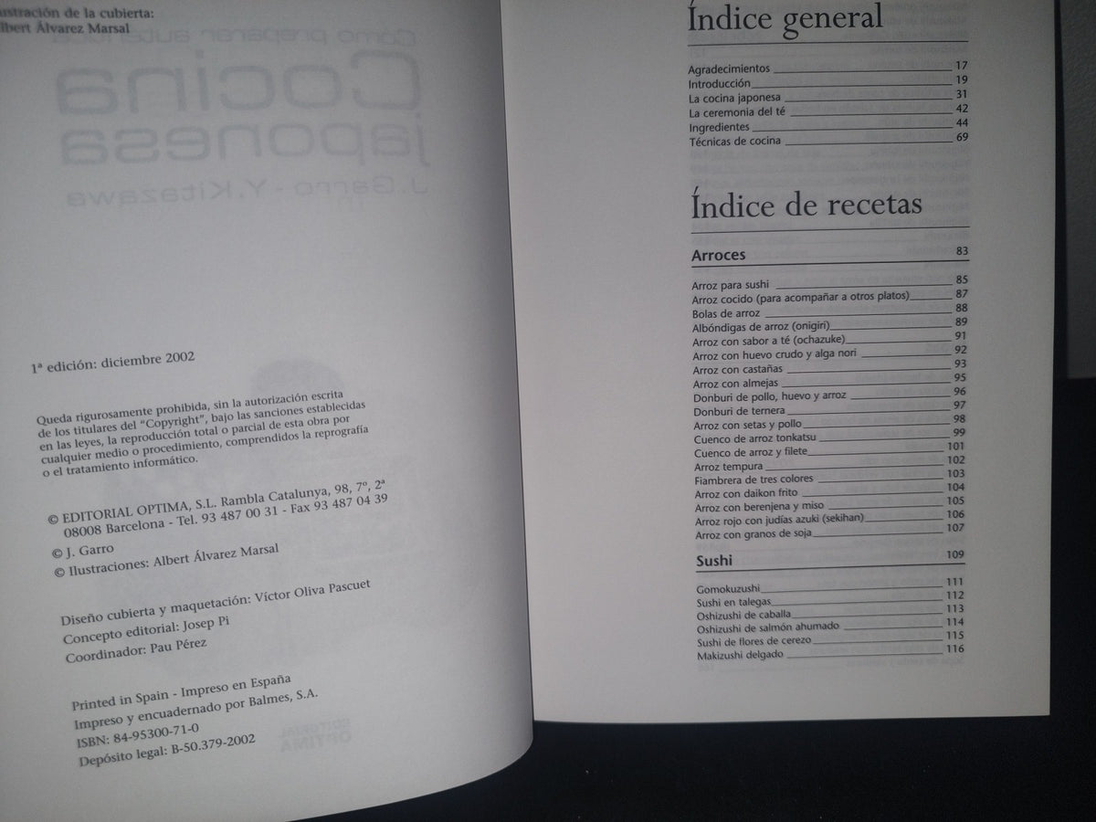 34- Cómo Preparar Auténtica Cocina Japonesa - J. Garro, Y. Kitazawa - Primera Edición 2002