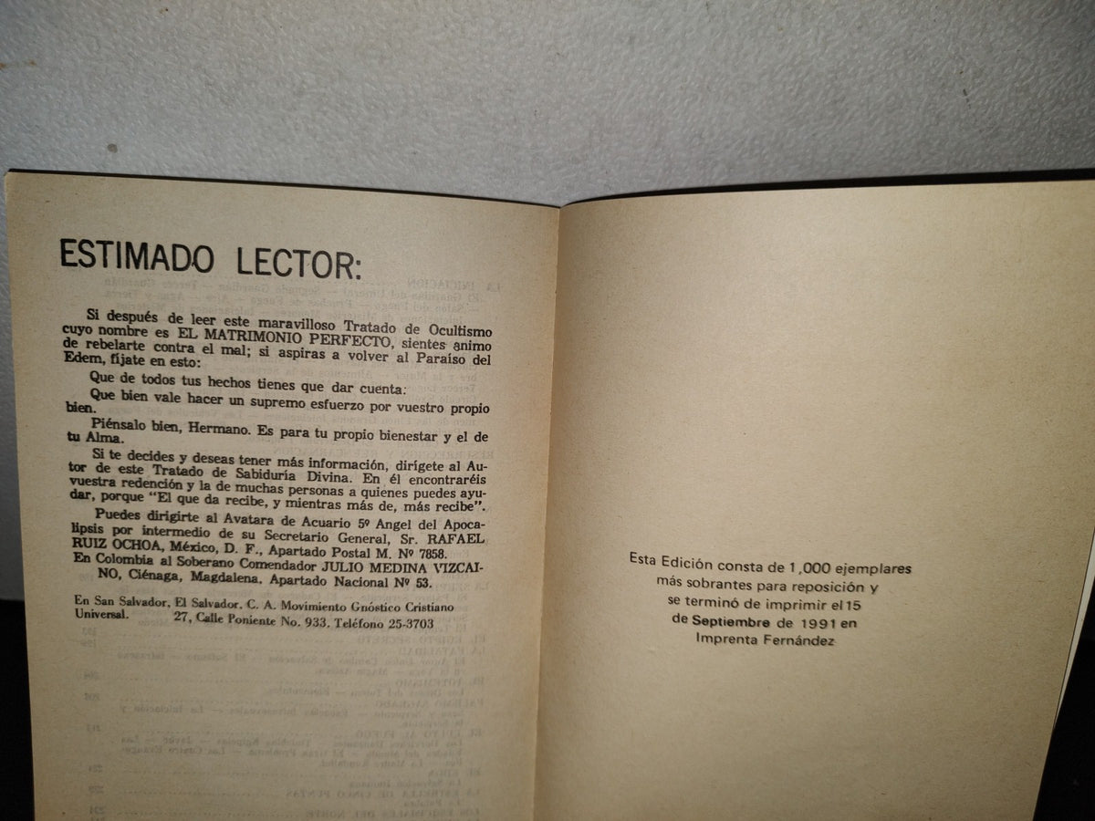 188- El Matrimonio Perfecto - Samael Aun Weor - 1991