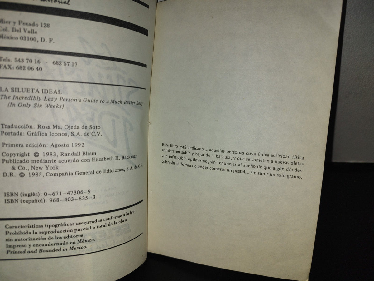 96- La Silueta Ideal - Randi Blann - Editorial Selector - 1992