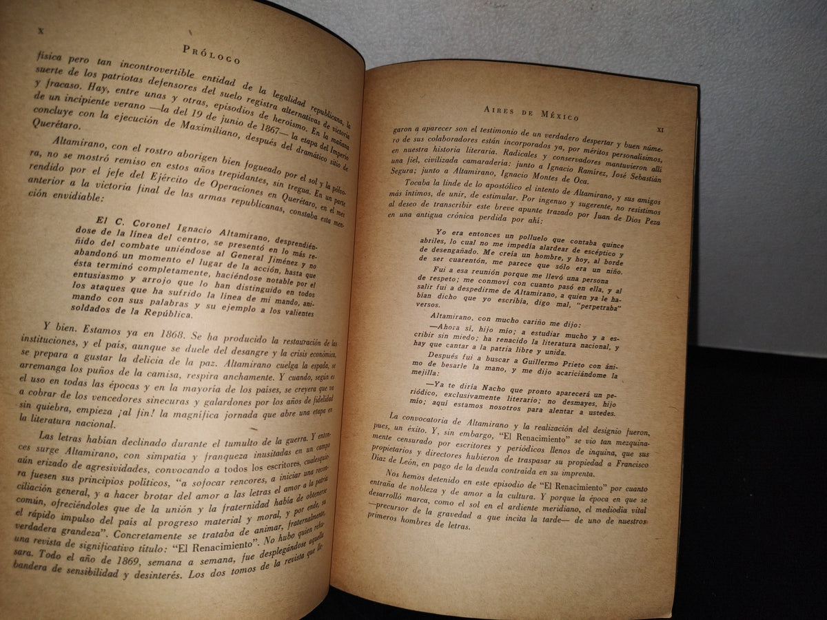 92- Aires De México - Ignacio M. Altamirano - Biblioteca Del Maestro. Sep - 1960
