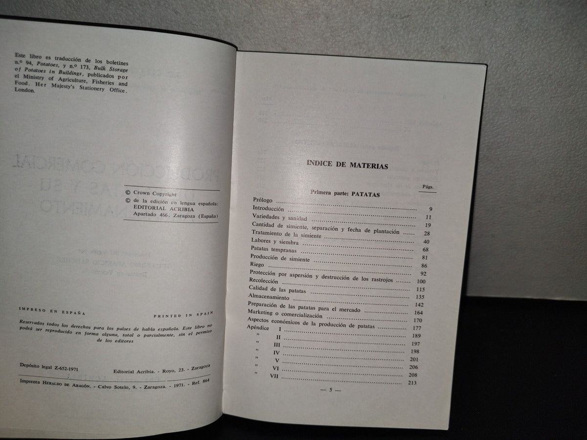 139- Producción Comercial De Patatas Y Su Almacenamiento. J. C. Cullen Y A. R. Wilson - Editorial Acribia, 1971
