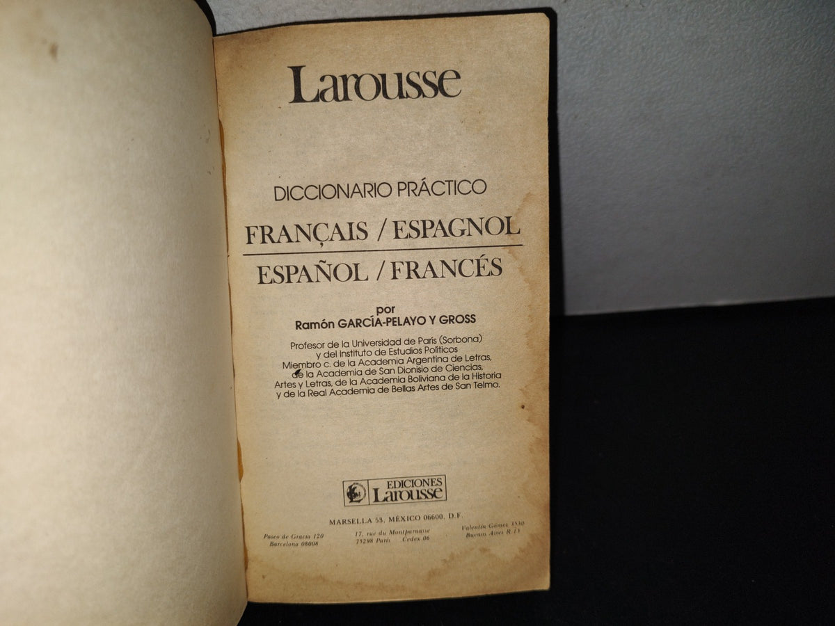 143- Diccionario Práctico Larousse Francais-Español Español-Francés - Ramón García Pelayo