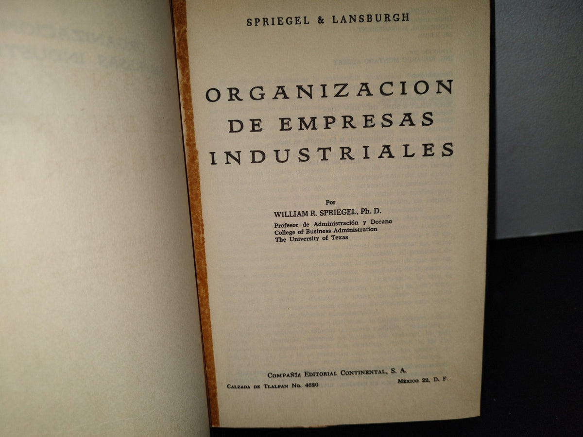 54- Organización De Empresas Industriales - Spriegel - Lansburgh
