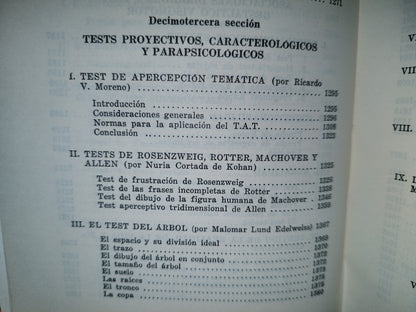 198- Los Tests. Manual De Técnicas De Exploración Psicológica. Tercera Parte - Béla Székely, 1966