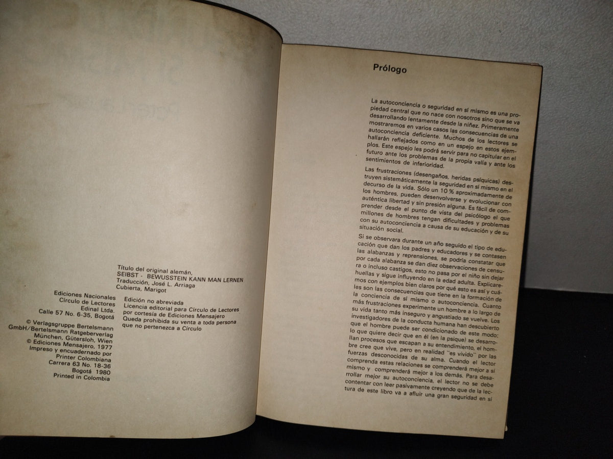 201- Seguridad En Sí Mismo - Peter Lauster. Círculo De Lectores, 1980
