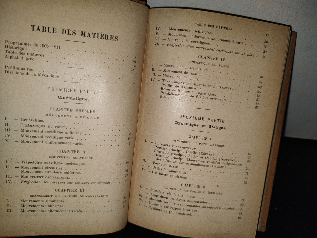 59- Francés. Manual De Mecánica / Manuel De Mécanique Par F. G. M. - 1916