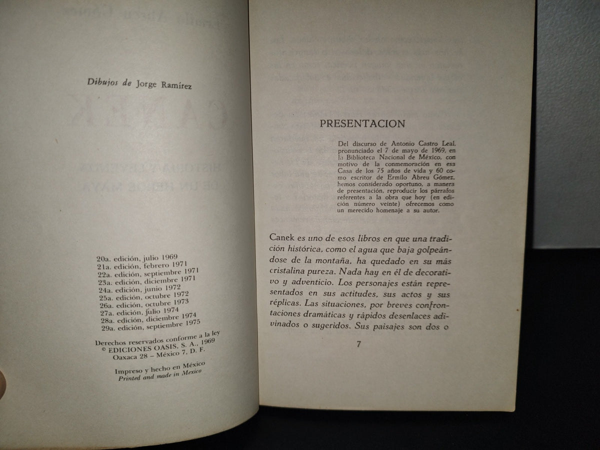 158- Canek. Historia Y Leyenda De Un Héroe Maya - Ermilo Abreu Gómez. Ediciones Oasis, S. A. - 1975