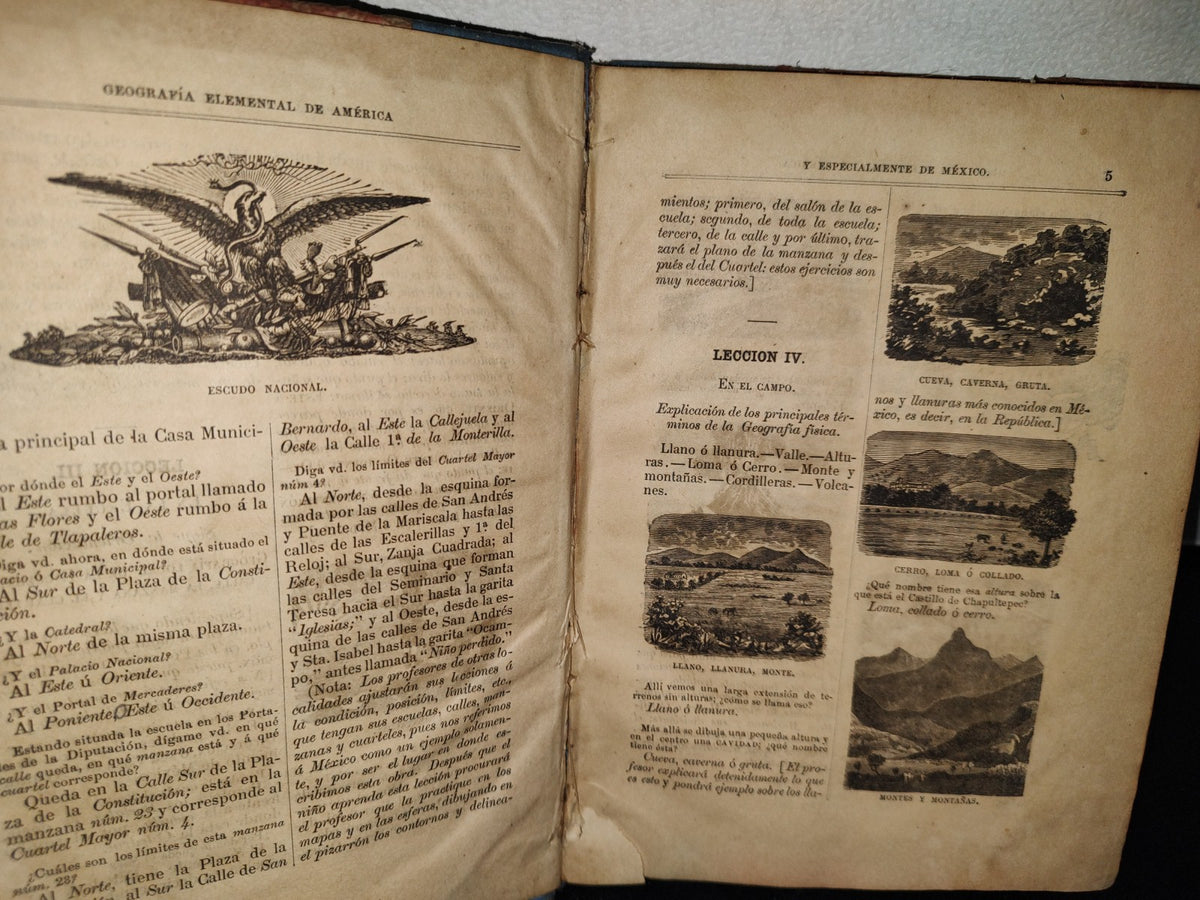 54- Geografía Elemental De América Y Especialmente De La República Mexicana - Cirilo Gutiérrez. México, Oficina Tipográfica De La Secretaría De Fomento, 1894