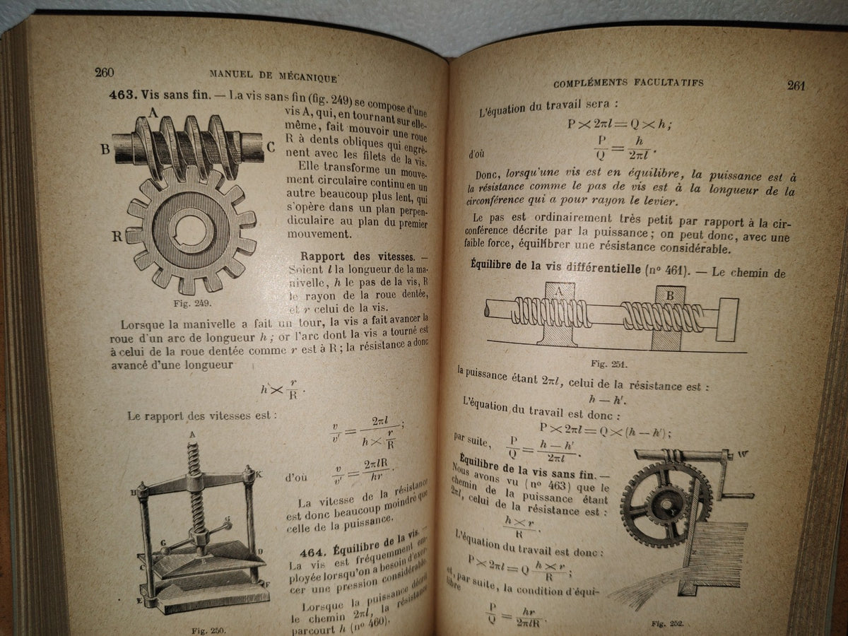 59- Francés. Manual De Mecánica / Manuel De Mécanique Par F. G. M. - 1916