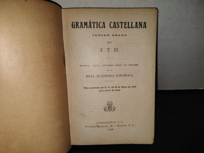 100- Gramática Castellana. Tercer Grado - F. T. D. - 1922
