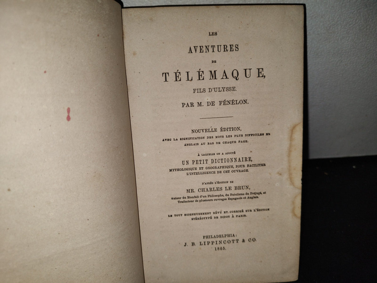 65- Les Aventures De Télémaque, Fils D'Ulysse - M. De Fénélon - 1865