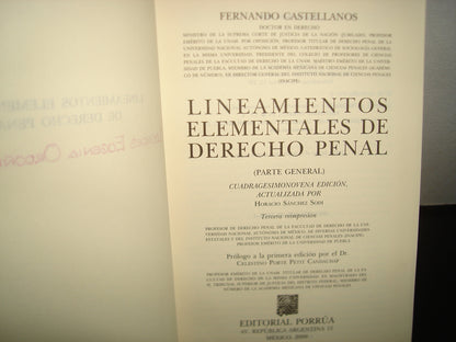 23- Lineamientos Elementales De Derecho Penal - Fernando Castellanos