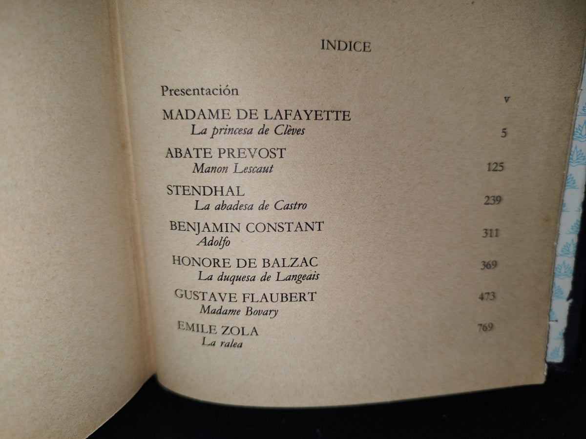58- Literatura Francesa I. La Princesa De Cleves, Manon Lescaut, La Abadesa De Castro,