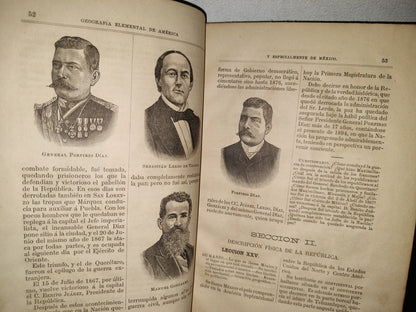 54- Geografía Elemental De América Y Especialmente De La República Mexicana - Cirilo Gutiérrez. México, Oficina Tipográfica De La Secretaría De Fomento, 1894