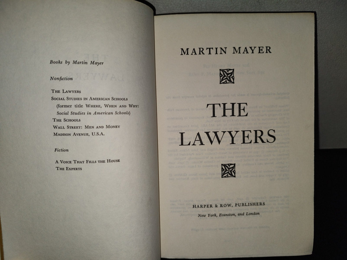 212- The Lawyers - Martin Mayer - Harper & Row, Publishers - 1967