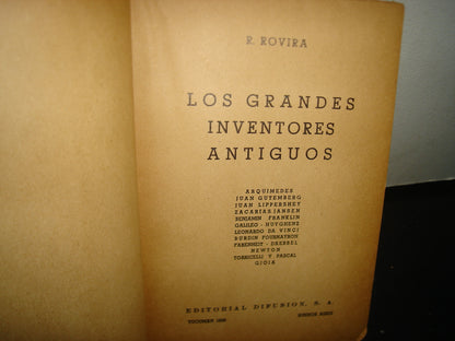 7- Los Grandes Inventores Antiguos - R. Rovira - 1945