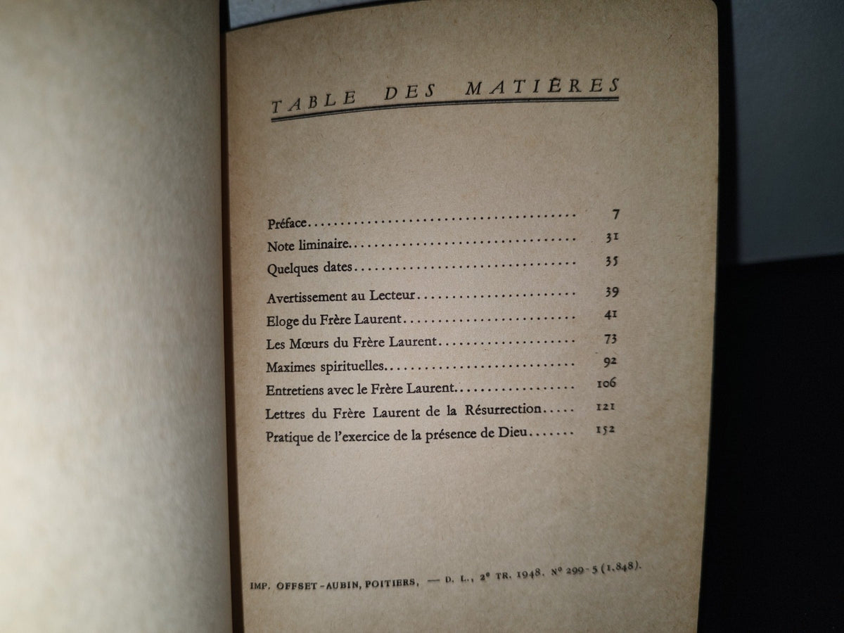 80- L'Expérience De La Présence De Dieu - Fr. Laurent De La Résurrection - 1948