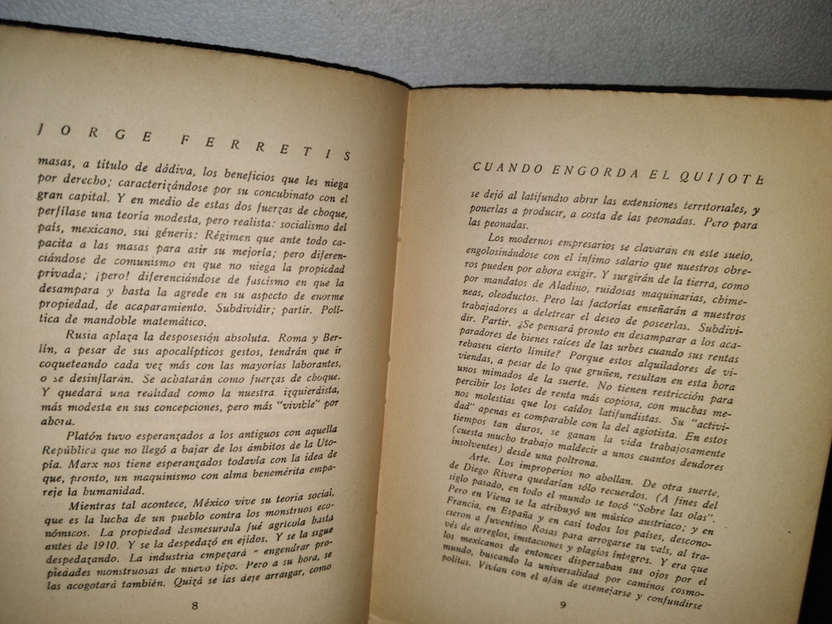 174- Cuando Engorda El Quijote - Jorge Ferretis - Librería ”Botas”, 1937