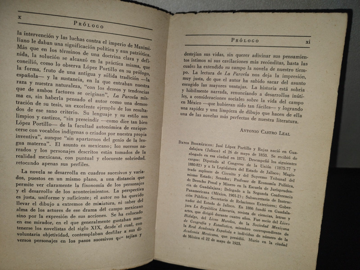 92- La Parcela - José López Portillo Y Rojas. Colección De Escritores Mexicanos - 1968