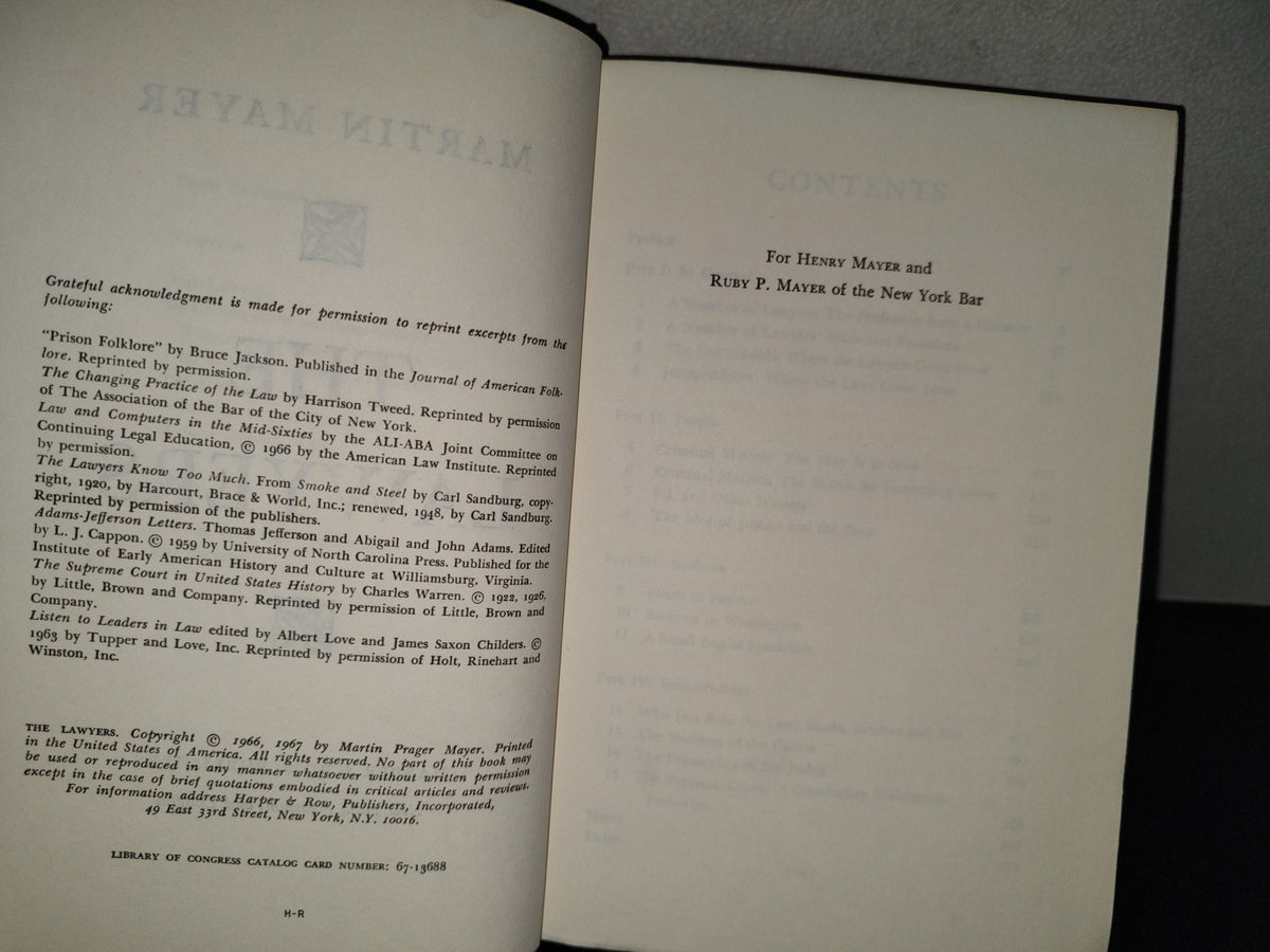 212- The Lawyers - Martin Mayer - Harper & Row, Publishers - 1967