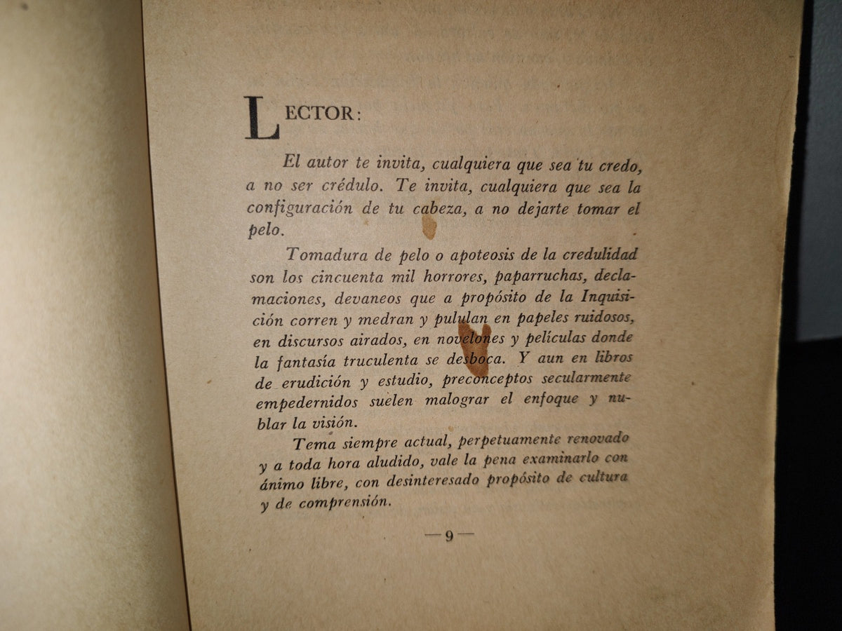 91- Inquisición Sobre La Inquisición - Alfonso Junco - Editorial Jus. Méjico, 1949