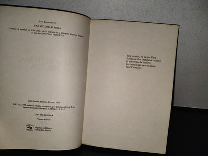 139- Una Victoria Perdida - Paul Bonnecarrere - Editorial Roca - Primera Edición 1978