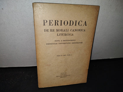 174- Latín. Periodica. De Remorali Canonica Liturgica. Tom. Lv. 1966 - Romae
