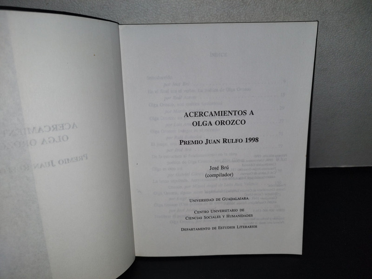 143- Acercamientos A Olga Orozco. José Brú Compilador - Universidad De Guadalajara - 1A. De. 1998