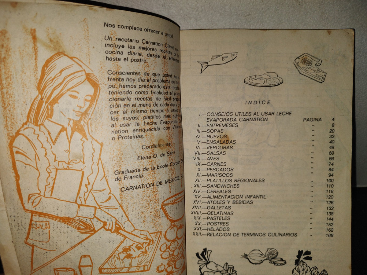 200- Recetario Vintage De Cocina Carnation Clavel - 1976