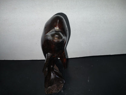 A1- Escultura Grande De Delfin En Madera Palo Fierro - 90'S
