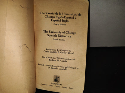 201- Universidad De Chicago Diccionario Inglés-Español Espaol-Inglés. First Pocket Books, 1987