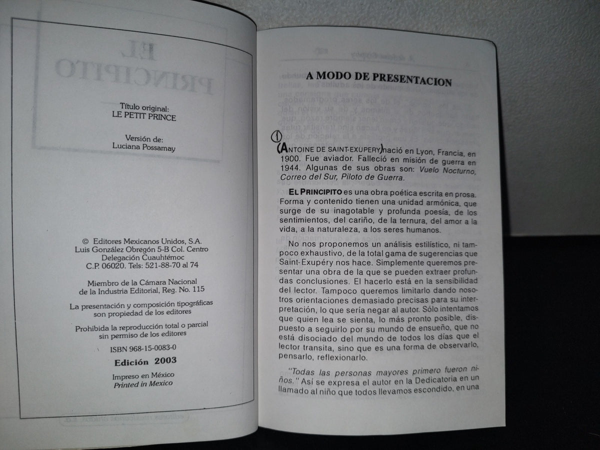 84- El Principito - A. De Saint-Exupéry - Editores Mexicanos Unidos - 2003