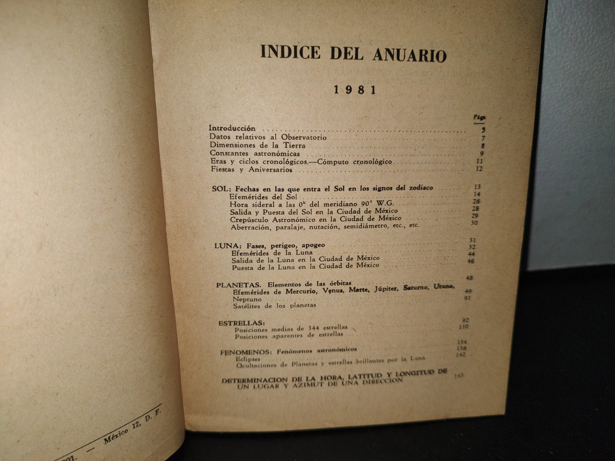 66- Anuario Del Observatorio Astronómico Nacional Para El Año De 1981 . Unam