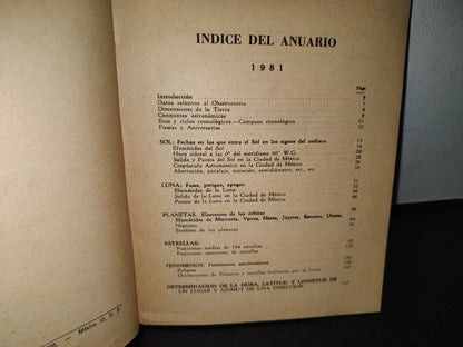 66- Anuario Del Observatorio Astronómico Nacional Para El Año De 1981 . Unam
